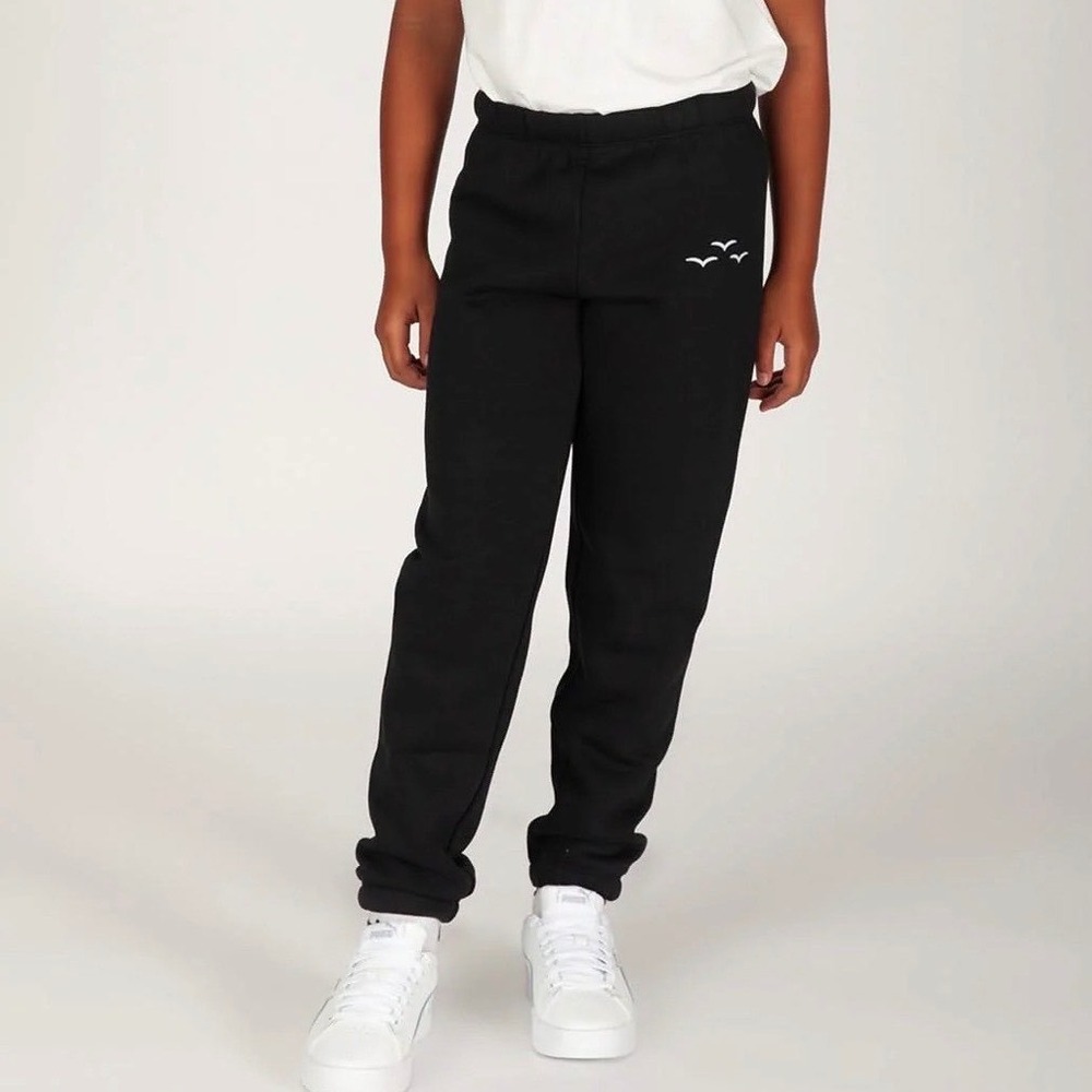 Lazypants Kids Black Bird Logo Fleece Jogger Sweatpants Size 10Y